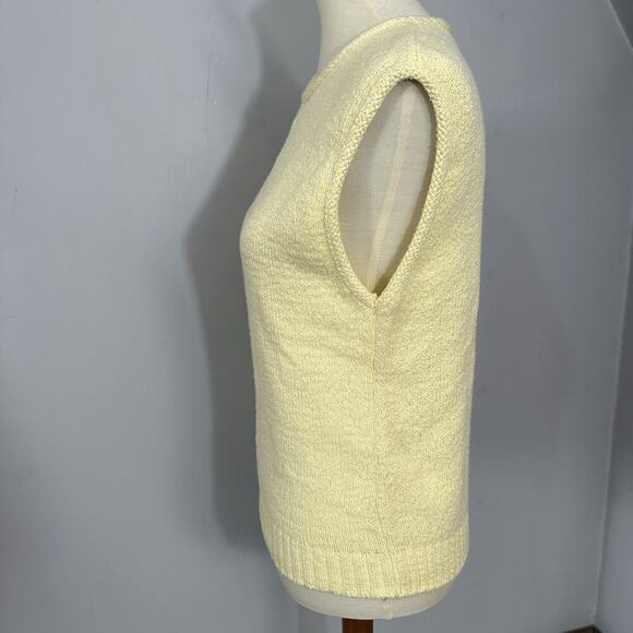 Vintage LL Bean Butter Yellow Knit Top Preppy Old Money New England Coastal Sz L - Picture 9 of 10